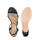 Saint Katie Silver Strass Adorned Black Stilettos