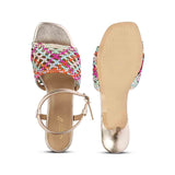 Saint Brisa Metallic Woven Leather Stilettos