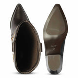 Saint Tiziana Hand Embroidered Brown Leather Cowboy Boots