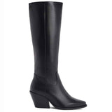 Saint Clochette Snake Embossed Black Leather Knee High Boots