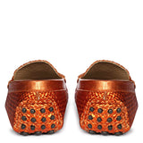 Saint Liana Orange Woven Leather Loafers