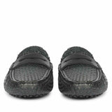 Saint Lennox Navy Handwoven Leather Saddle Loafers