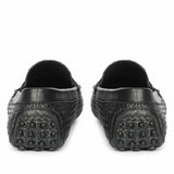 Saint Lennox Navy Handwoven Leather Saddle Loafers