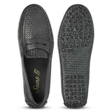 Saint Lennox Navy Handwoven Leather Saddle Loafers