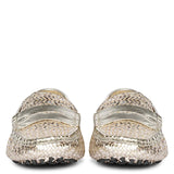 Saint Liana Platin Woven Leather Loafers