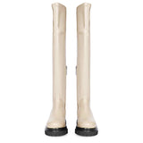 Saint Malia Taupe Stretch Napa Thigh High Boots