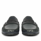 Saint Asher Navy Leather Saddle Loafers