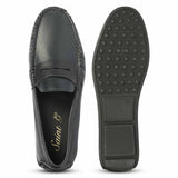 Saint Asher Navy Leather Saddle Loafers