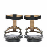Saint Viola Stone Studded Black Leather Sandals