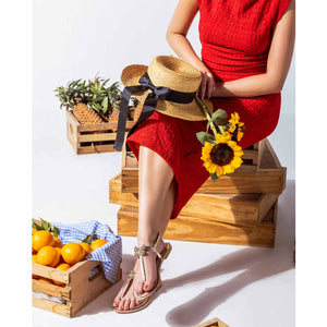 Saint Avril Butterfly Jeweled Gold Leather Sandals