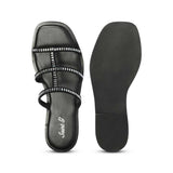 Saint Grady Strass-Embellished Black Leather Sandals