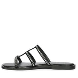 Saint Grady Strass-Embellished Black Leather Sandals
