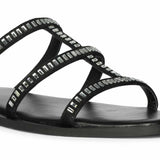 Saint Grady Strass-Embellished Black Leather Sandals