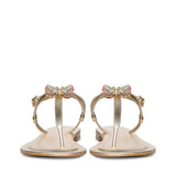 Saint Avril Butterfly Jeweled Gold Leather Sandals