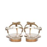 Saint Avril Butterfly Jeweled Gold Leather Sandals