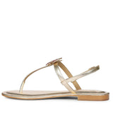 Saint Avril Butterfly Jeweled Gold Leather Sandals