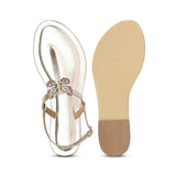 Saint Avril Butterfly Jeweled Gold Leather Sandals