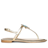 Saint Avril Starfish Jeweled Gold Leather Sandals