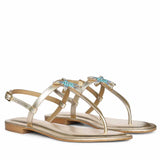 Saint Avril Starfish Jeweled Gold Leather Sandals