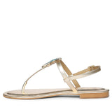 Saint Avril Starfish Jeweled Gold Leather Sandals