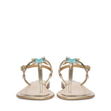 Saint Avril Starfish Jeweled Gold Leather Sandals