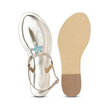 Saint Avril Starfish Jeweled Gold Leather Sandals