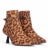 Saint Darcie Buckle Decor Leo Pony Nappa Ankle Boots