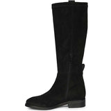 Saint Marlowe Eyelets Black Stretch Suede Long Boots