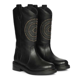 Saint Lilah Black Leather Long Boots