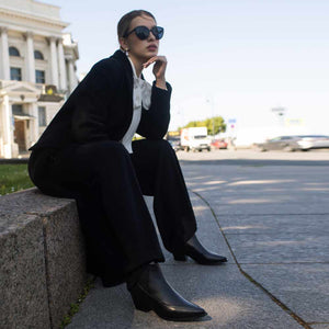 Saint Meline Black Leather Ankle Boots