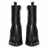 Saint Novara Folded Black Leather Wedge Ankle Boots