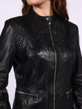 Saint Kinsley Women Black Leather Cafe Racer Jackets