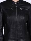 Saint Edwina Black Leather Women Cafe Racer Jackets