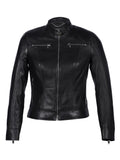 Saint Edwina Black Leather Women Cafe Racer Jackets
