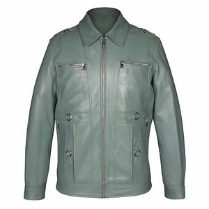 Saint Benjo Turquoise Leather Men's Jacket