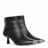 Saint Celvyn Black Leather Pointed Toe Cap Ankle Boots