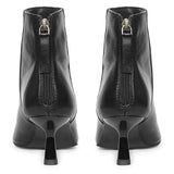 Saint Celvyn Black Leather Pointed Toe Cap Ankle Boots