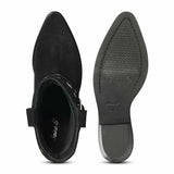 Saint Bristol Black Suede Leather Studded Ankle Boots