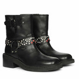 Saint Amada Multi Studs O-Ring Leather Ankle Boots