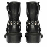 Saint Amada Multi Studs O-Ring Leather Ankle Boots