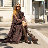 Saint Celia Brown Leather Block Heel Long Boots