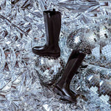 Trendy Back-Zipper Boots: Saint Pietro's Black Leather Elegance