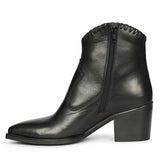 Saint Juana Handwoven Black Leather Ankle Boots