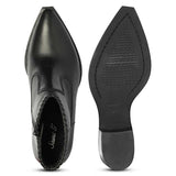 Saint Juana Handwoven Black Leather Ankle Boots