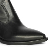 Saint Juana Handwoven Black Leather Ankle Boots