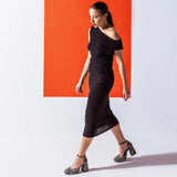 Saint Emma Brown and White Snake Print Leather Heels