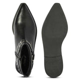 Saint Ardyn Metal Studs Black Leather Ankle Boots