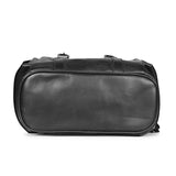 Capri Black Leather Oversized Structured Backpacks