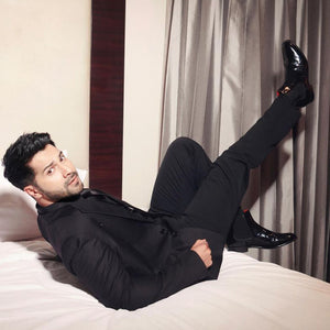 Black Croco Patent Shiny Leather Chelsea boot for men