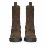 Saint Celestia Brown Leather Crystal High Ankle Boots